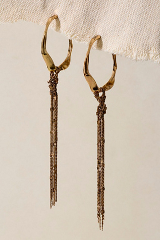 Женские украшения Free People Trixie Fringe Dangles, цвет: Золотой — фото 2
