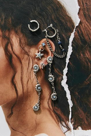 Driftwood Earring Set at Free People in Silver And Blue Beach