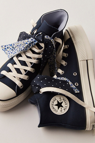 Chuck Taylor All Star Ribbon Lift High-Top Sneakers by Converse at Free People in Black, Size: US 7.5