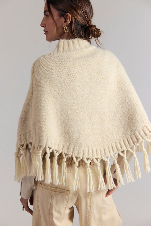 Emma Knitted Cropped Poncho | Free People