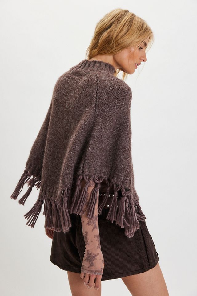 Emma Knitted Cropped Poncho #1