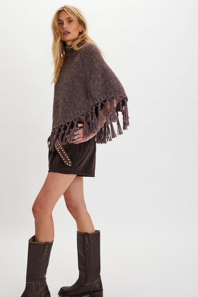 Emma Knitted Cropped Poncho #2