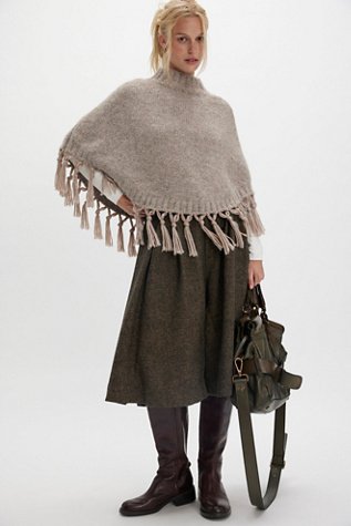 Emma Knitted Cropped Poncho