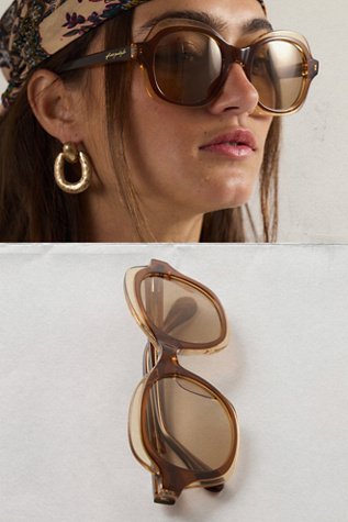 See The Light Polarized Sunglasses by Free People in Brown