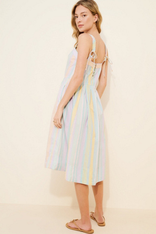 Primavera Stripe Midi Dress