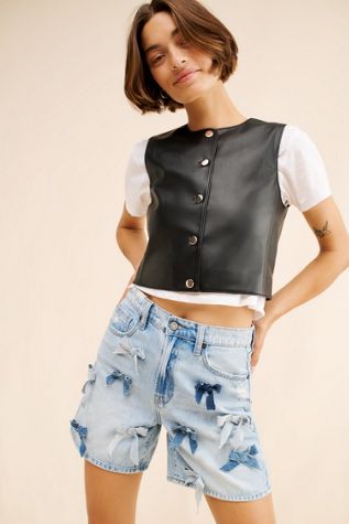 Re_Nuuly x The Series Bow Appliqu? Shorts