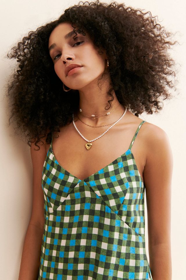Back Beat Co. Plaid Flounce Slip Dress #3