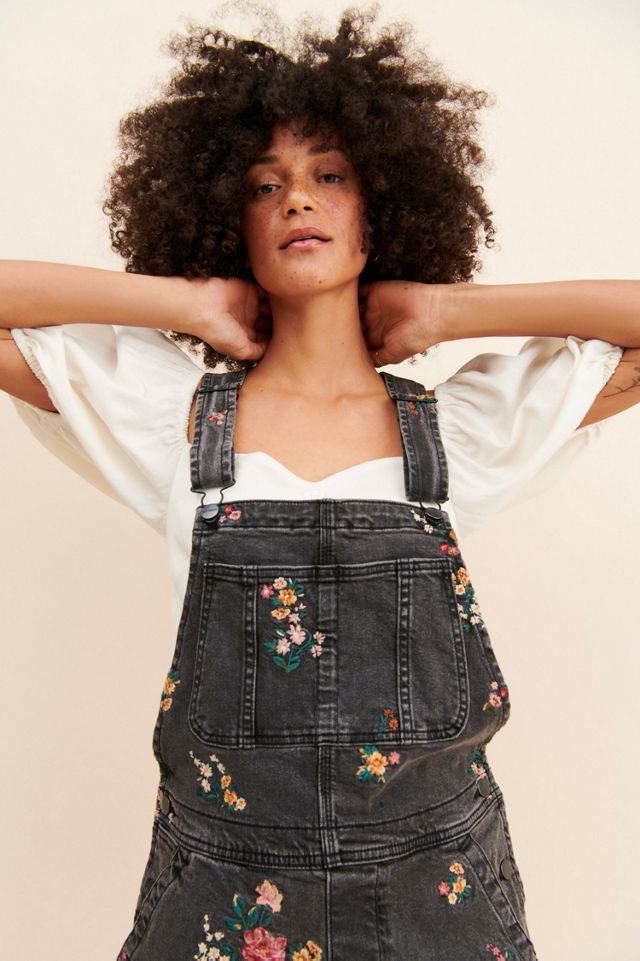 Driftwood Floral Embroidered Shortalls #2