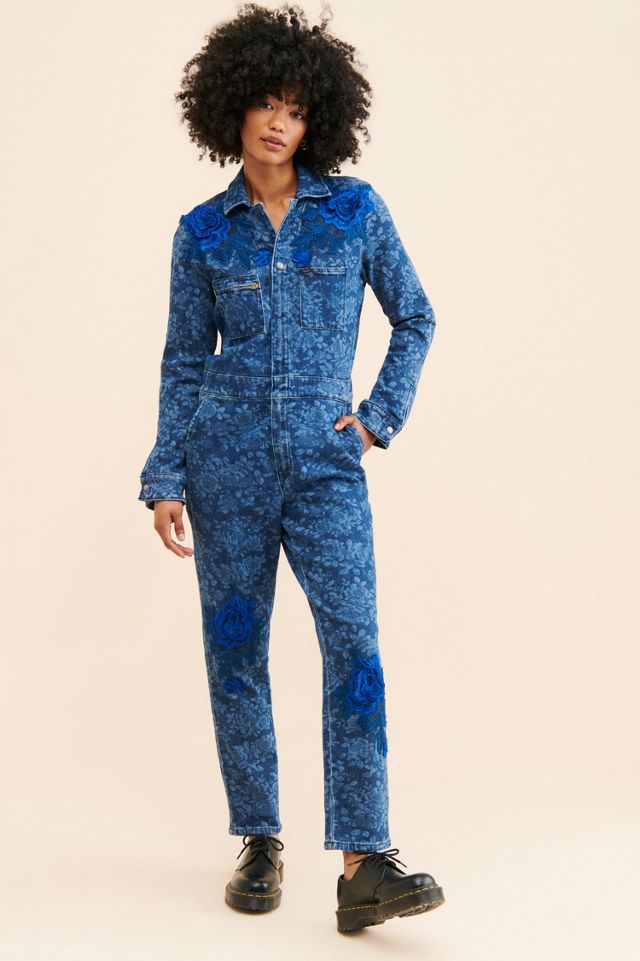 Re_Nuuly x Tricia Fix Rose Embroidered Coveralls #3