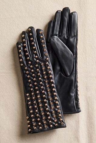 All Over Studded Gloves by Understated Leather at Free People in Black