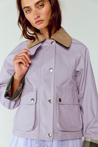 Barbour Cropped Beadnell Casual Jacket at Free People in Purple, Size: US 6