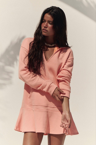 Rafferty Hoodie Mini Dress by free-est at Free People in Orange, Size: S
