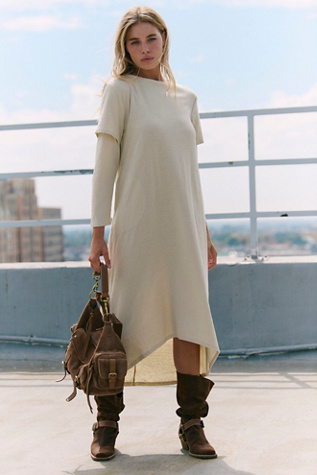 Taylor Midi Dress by free-est at Free People in Tan, Size: XS
