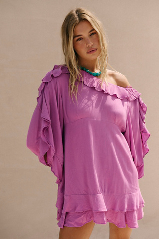 Wild Waves Mini Dress by free-est at Free People in Purple, Size: M