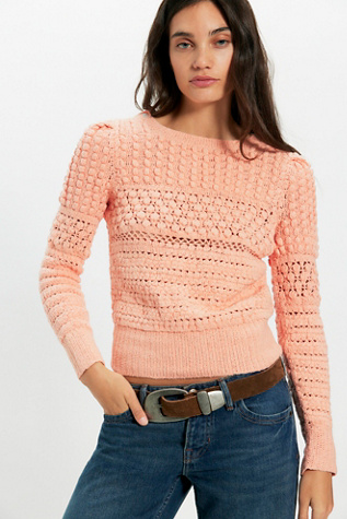 Penny Crochet Pullover by Free People in Pink, Size: M