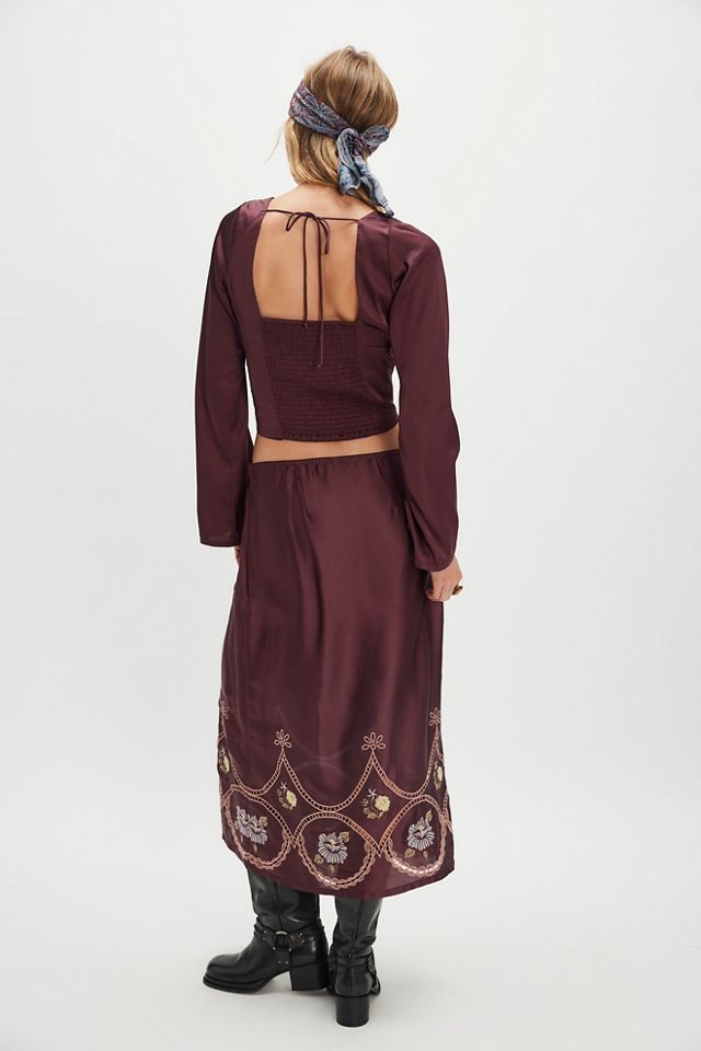 Autumn Bloom Midi Skirt Set #1