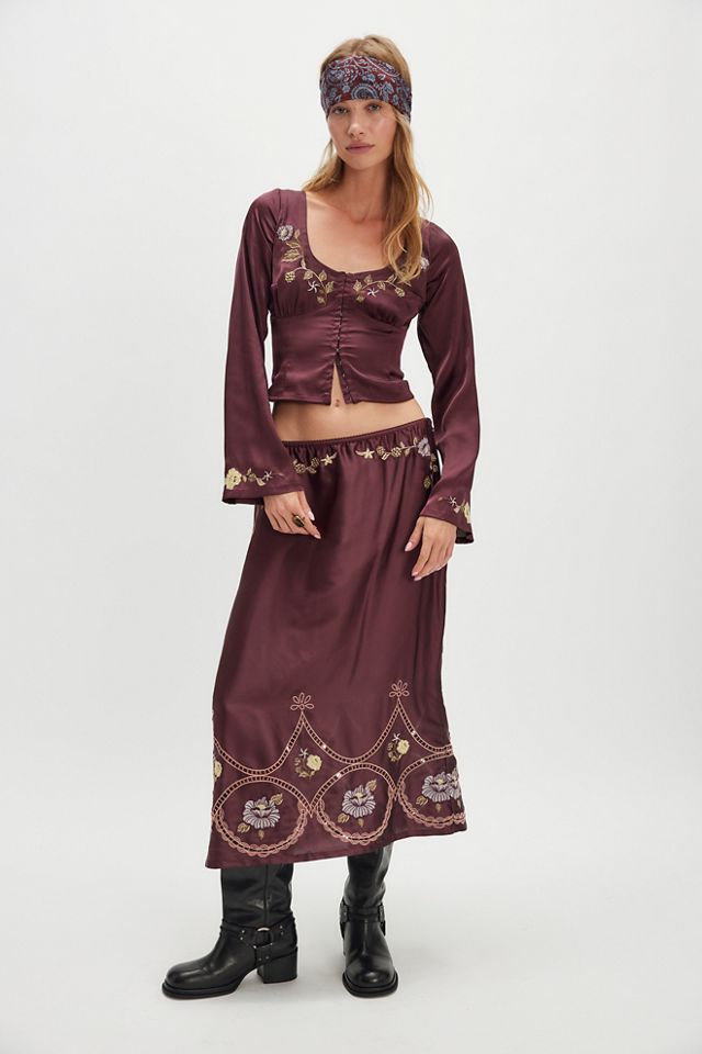 Autumn Bloom Midi Skirt Set #2
