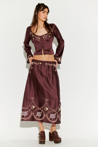 Ensemble Jupe Midi Floraison d'Automne