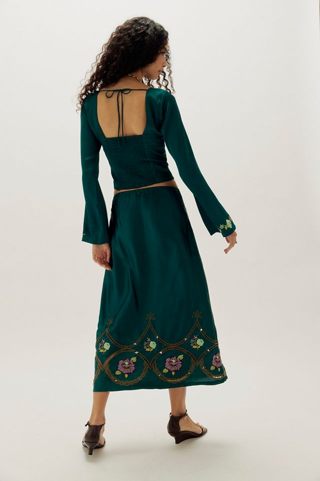 Autumn Bloom Midi Skirt Set #1