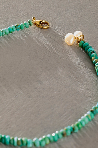 Женские браслеты на ногу Atma Prema Turquoise & Pearl Charm, цвет: Бирюзовый / Жемчужный — фото 2