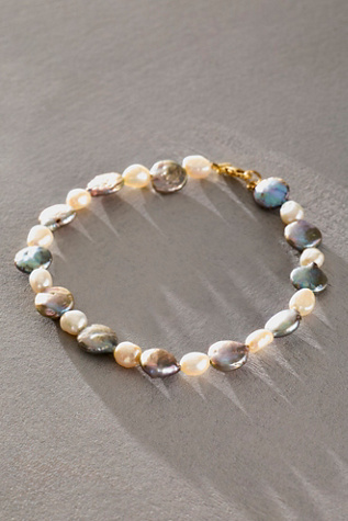 Atma Prema Ocean Blue Pearl Anklet at Free People in White