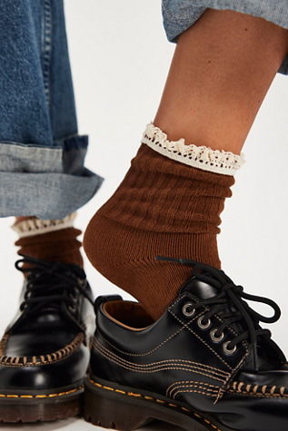 Носки, вязка крючком — Free People, цвет: Коричневый — фото 2