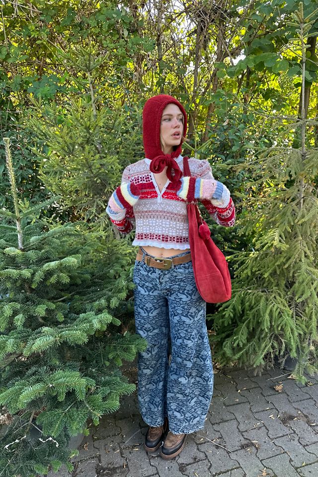 We The Free Eden Jacquard High Slouchy Flare Jeans