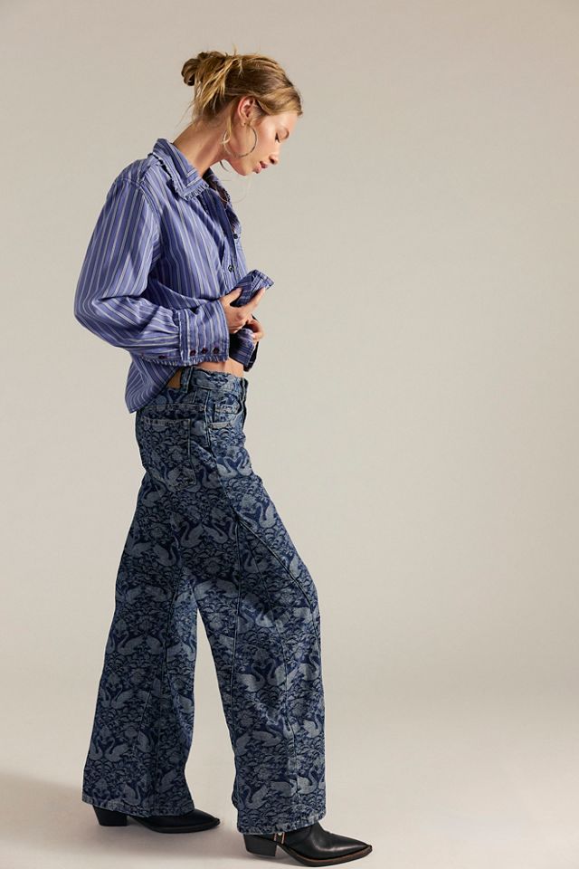 We The Free Eden Jacquard High Slouchy Flare Jeans #3