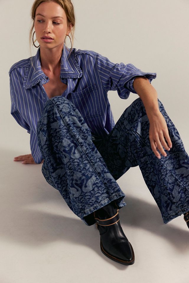We The Free Eden Jacquard High Slouchy Flare Jeans #4
