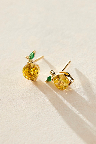 FYB Lemon Studs by FYB Jewelry at Free People in Yellow