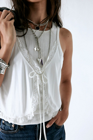 Heather Charm Necklace by Free People in Silver