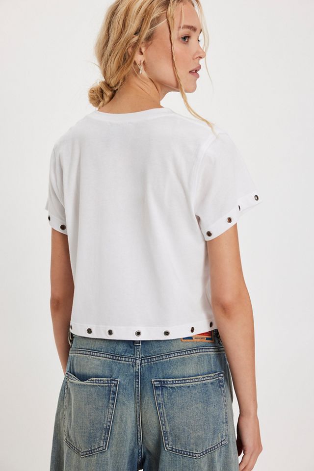 Tricia Fix Noir Grommet Crop Tee