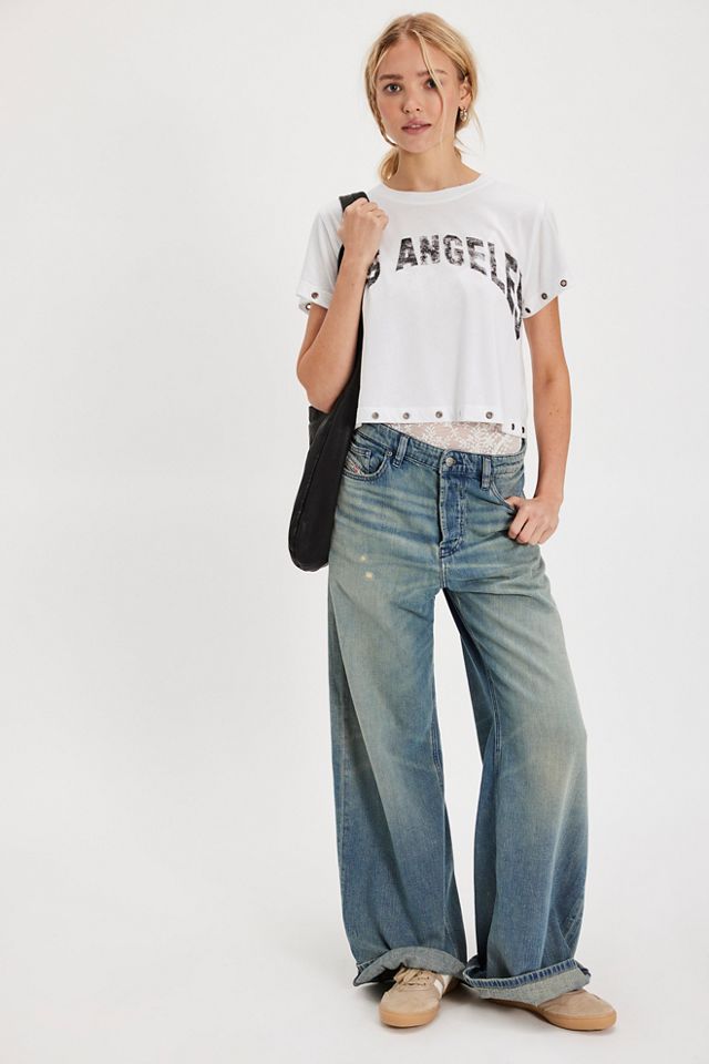 Tricia Fix Noir Grommet Crop Tee