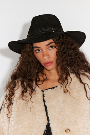 Lotta Embroidered Suede Fedora