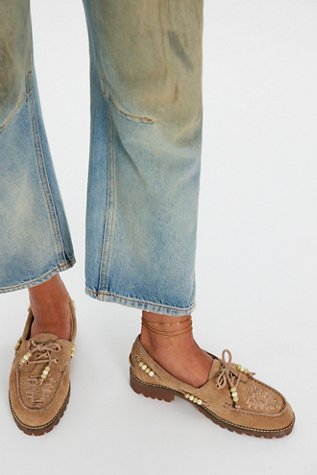 Summer Camp Boat Shoes by Bronx at Free People in Tan, Size: EU 39