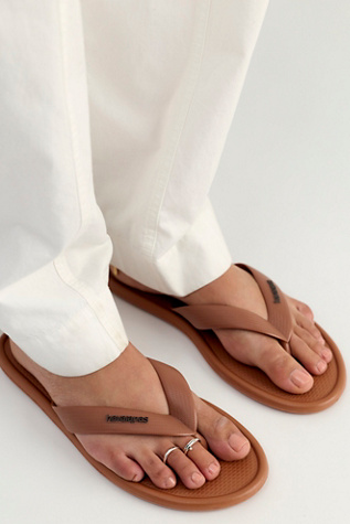 Havaianas Puffed Up Flip Flops at Free People in Rust, Size: Large