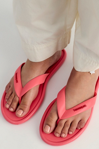 Havaianas Puffed Up Flip Flops at Free People in Tropical Coral, Size: Large