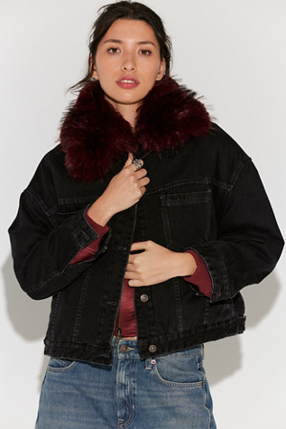 Veste Opal Swing à col en fausse fourrure
