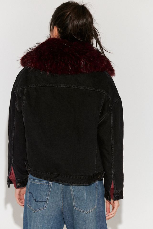 Opal Swing Faux Fur Collar Jacket #1