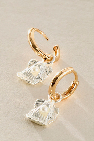 Paja Shellora Hoops by Pajarolimon at Free People in Silver