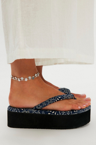 Lizzie Platform Flip Flops by BC Footwear by Seychelles at Free People in Blue, Size: US 10