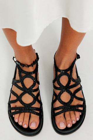 Talula Braided Strappy Sandals by Seychelles at Free People in Black, Size: US 7