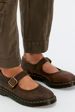 Dr. Martens Flower Mary Janes at Free People in Brown, Size: US 7
