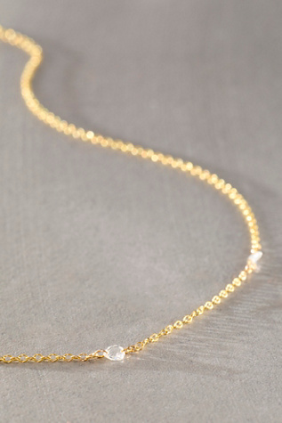 Женское колье Elisabeth Bell Jewelry FP x Elisabeth Bell Floating 3 Diamond, цвет: Золотой — фото 2
