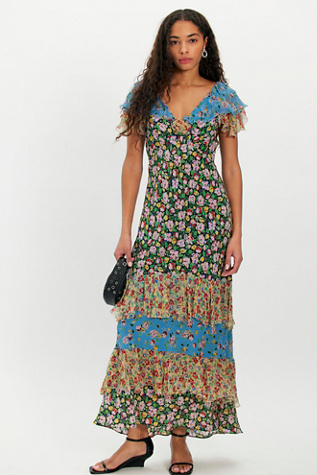 RIXO Benoite Jeanie Mix Silk Dress