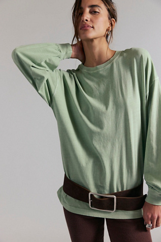 We The Free Perfect Oversized Long Sleeve Top at Free People in Green, Size: L