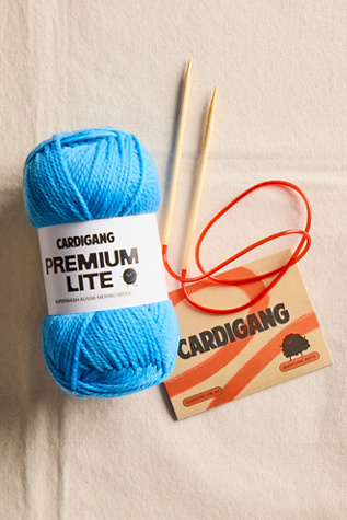 Cardigang Ruby Neck Scarf Knit Kit at Free People in Blue