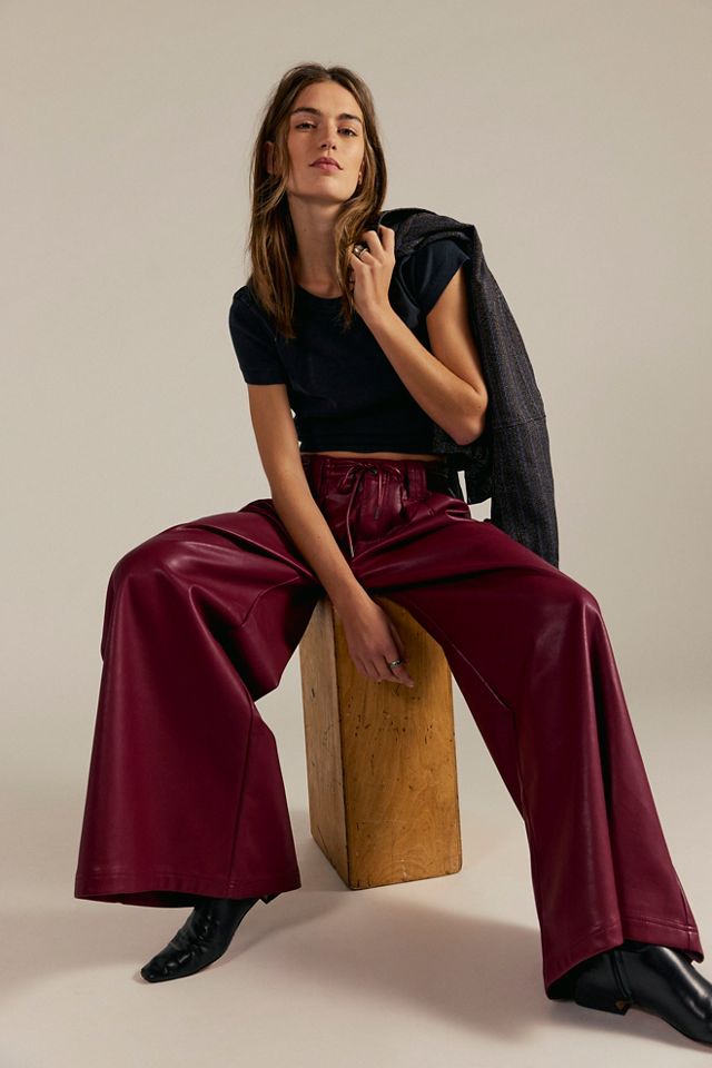Julien Wide Leg Vegan Leather Pants #3