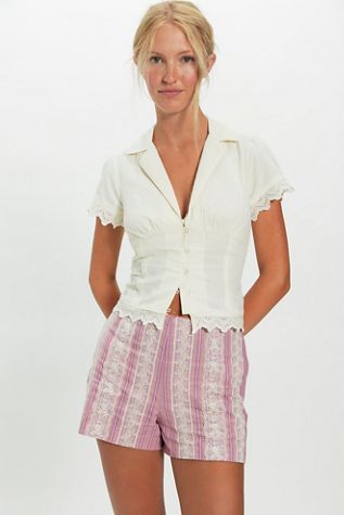 Short à rayures en dentelle Anna Sui