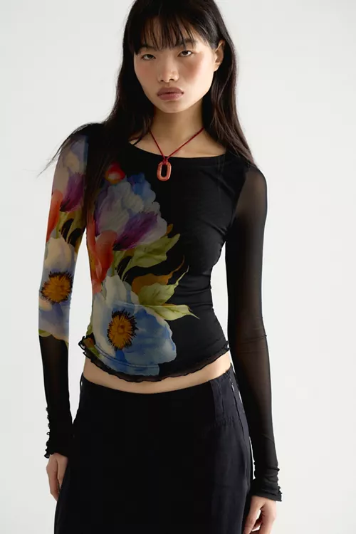 Lilly Printed Long Sleeve Top